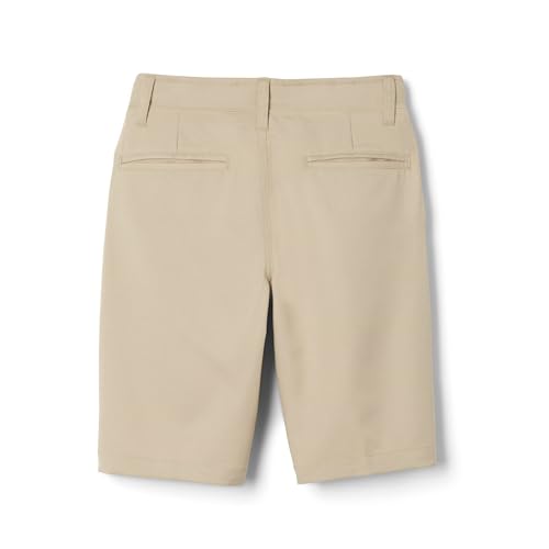 French Toast Boys' Flat Front Performance Stretch Short, FT Khaki, 14