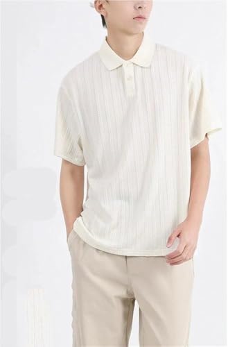 Quick Dry Athletic Polo Shirts Men Performance Lightweight Short Sleeve Moisture Wicking Button Casual Golf T-Shirts(Apricot,Medium)