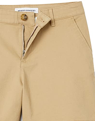 Amazon Essentials Women's Mid-Rise Slim-Fit 5 Inch Inseam Khaki Short (Available in Straight and Curvy Fits), Khaki Brown, 12