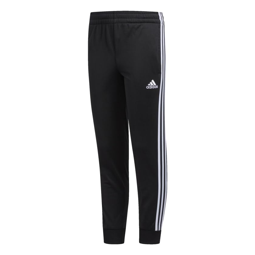 adidas boys Active Sports Athletic Tricot Jogger Track Pants, Iconic Black, Medium US