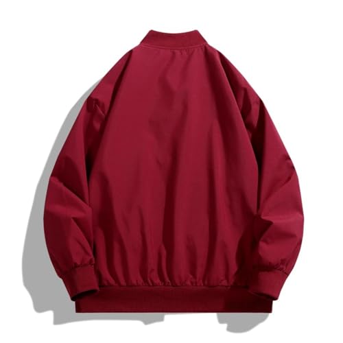 ERFMFKL Men Loose Casual Baseball Collar Coat Outdoor Solid Color Work Hiking Lightweight Jackets Black