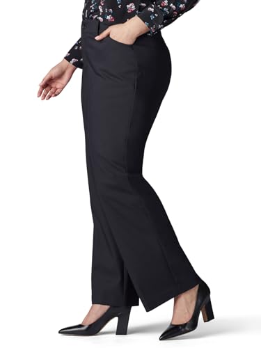 Lee Women's Plus Size Ultra Lux Comfort with Flex Motion Trouser Pant Black 20W Medium, 20