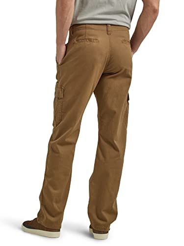Wrangler Authentics Men's Relaxed Fit Stretch Cargo Pant, Kangaroo, 38W x 30L