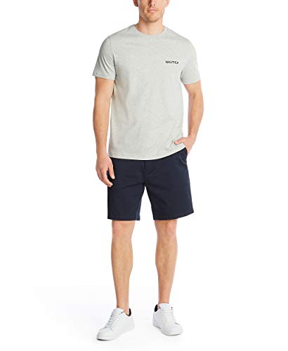 Nautica Men's Short Sleeve Solid Crew Neck T-Shirt, Grey Heather, XX-Large