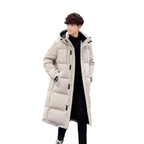 ZUIAI Long Over The Knee Winter Fashion Thick Warm Casual Hoodie Jacket Down Jacket Man(Large)
