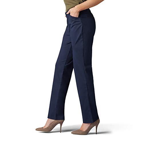 Lee Women's Wrinkle Free Relaxed Fit Straight Leg Pant, Imperial Blue, 12