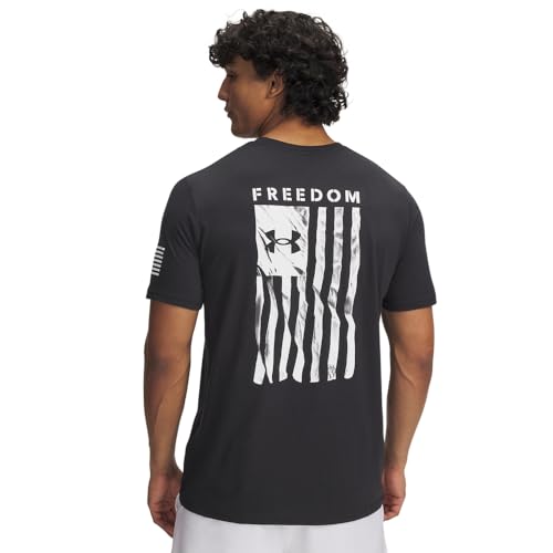Under Armour Men's Freedom Flag Short Sleeve T Shirt, (001) Black / / White, Large