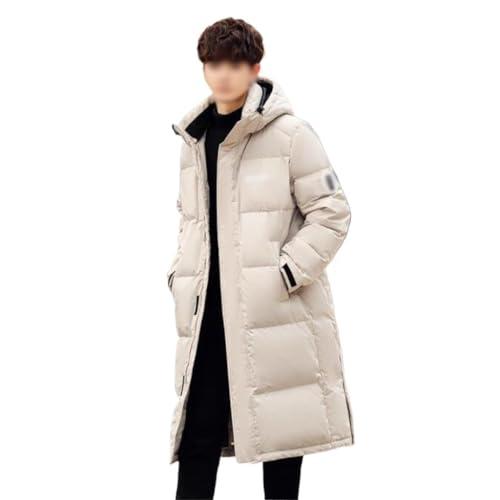 ZUIAI Long Over The Knee Winter Fashion Thick Warm Casual Hoodie Jacket Down Jacket Man(Large)