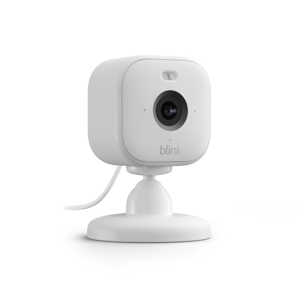 Blink Mini 2 (newest model) — Home Security & Pet Camera with HD video, color night view, motion detection, two-way audio, and built-in spotlight — 1 camera (White)