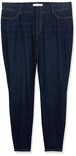 Amazon Essentials Women's Pull-On Stretchy Knit Jegging (Available in Plus Size), Dark Wash, Small Short