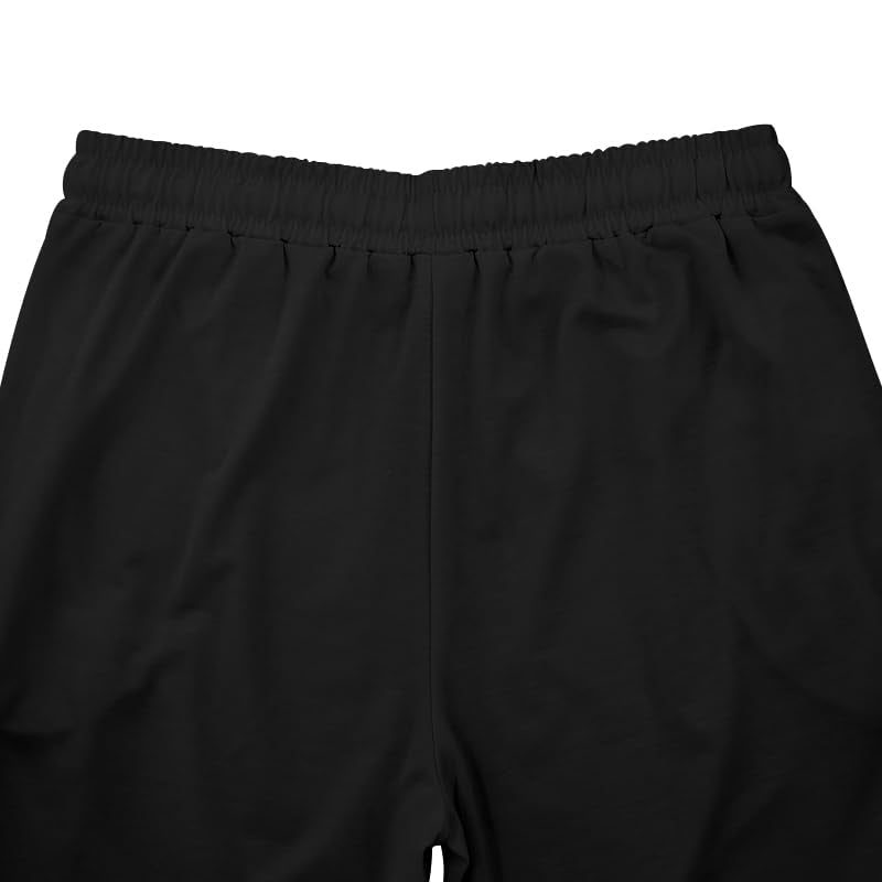 CORTUBO Men's Casual Pants, Lightweight Adjustable Elastic Waist Trousers with Drawstring, Straight Leg Relaxed Fit with Pockets 2025 Black M