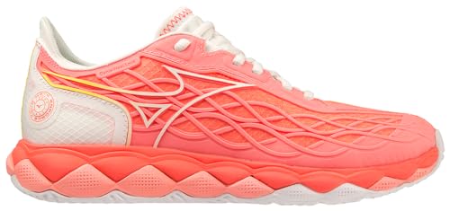 Mizuno Wave Enforce Tour AC Women Tennis Shoe, Candy Coral-Snow White, 11
