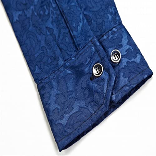Big Size Silk Shirts for Mens Shirts Loose Flowers Business Casual Large Size Office Dresses(3X-Large)