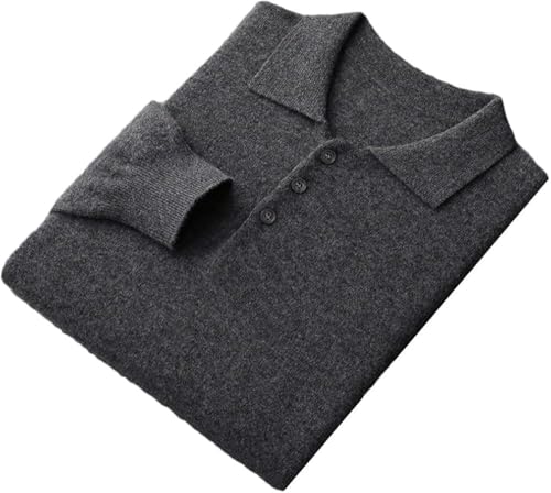 Mens Flexible Polo Shirts Lightweight Long Sleeve Cotton Collared Work Pullover Classic Golf Tee T Shirt Tops(Dark Gray9,XX-Large)