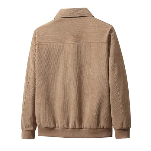 Men Vintage Corduroy Jacket Lambswool Loose Lined Coats Trucker Cargo Workwear Multi-Pocket Outwear