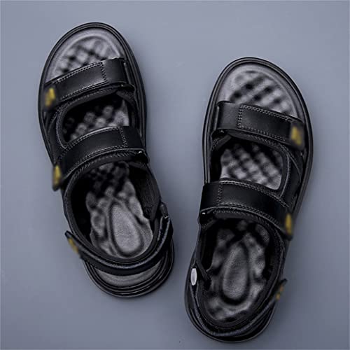 YMGSCC Leather Sandals Men's Casual Beach Shoes Air Cushion Anti Slip Outdoor Sports Sandals Casual Sandals Sandalias De Hombre(42)