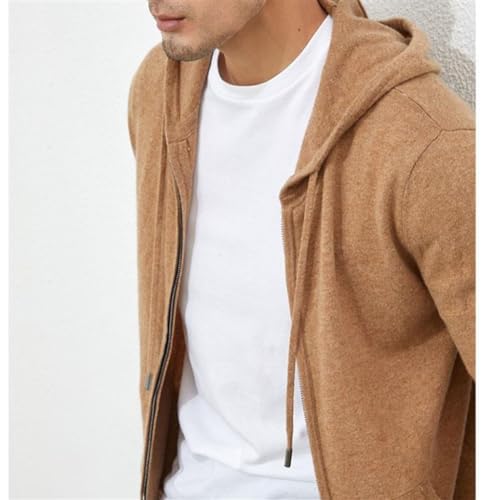 THJKUPO Zipper Hoodie Jacket Men's Tops Knitwear Hooded Sports Casual Cardigan Cashmere Sweater(XX-Large)