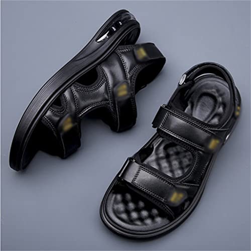 YMGSCC Leather Sandals Men's Casual Beach Shoes Air Cushion Anti Slip Outdoor Sports Sandals Casual Sandals Sandalias De Hombre(42)