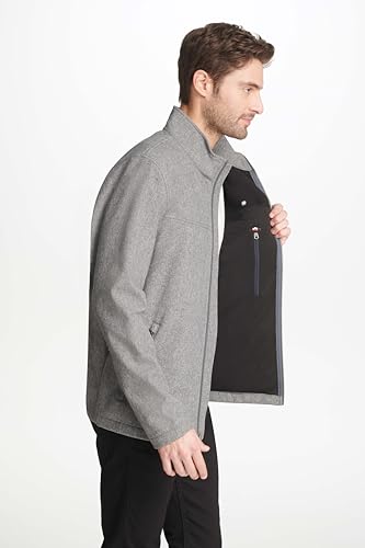 Tommy Hilfiger Men's Water Resistant Softshell Jacket (Standard and Big & Tall), Heather Grey, Large