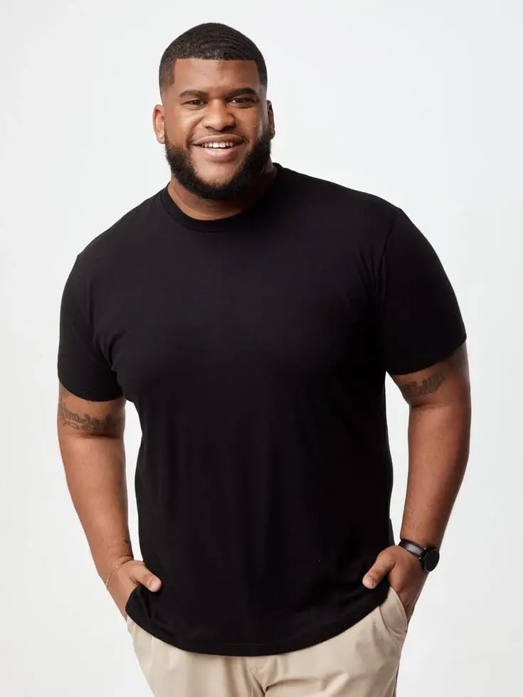 Fresh Clean Threads Men's T-Shirts 4-Pack Short Sleeve Crew Neck Premium Tees - Fitted Style, Soft Cotton-Poly Fabric, Tag-Free Comfort