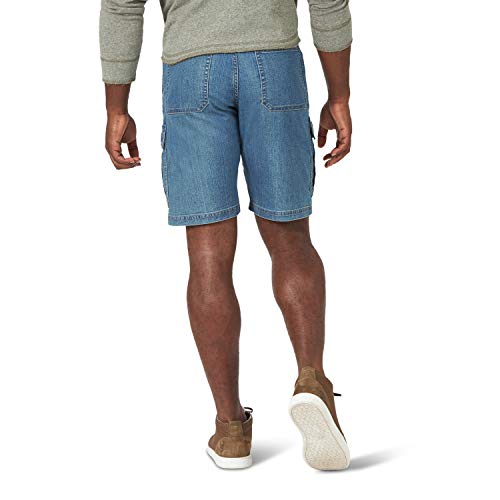 Wrangler Authentics Men's Classic Cargo Stretch Short, Medium Tint Denim, 38
