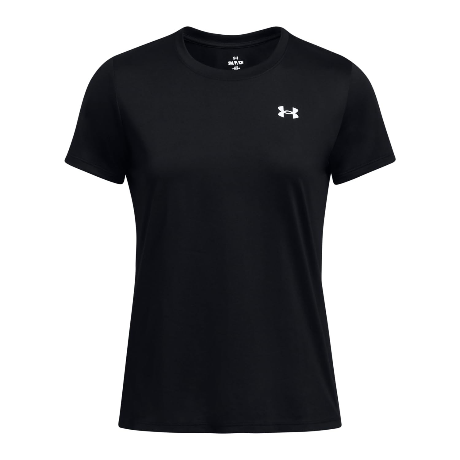Under Armour Womens Tech Short Sleeve Crew, (001) Black / / White, XX-Large