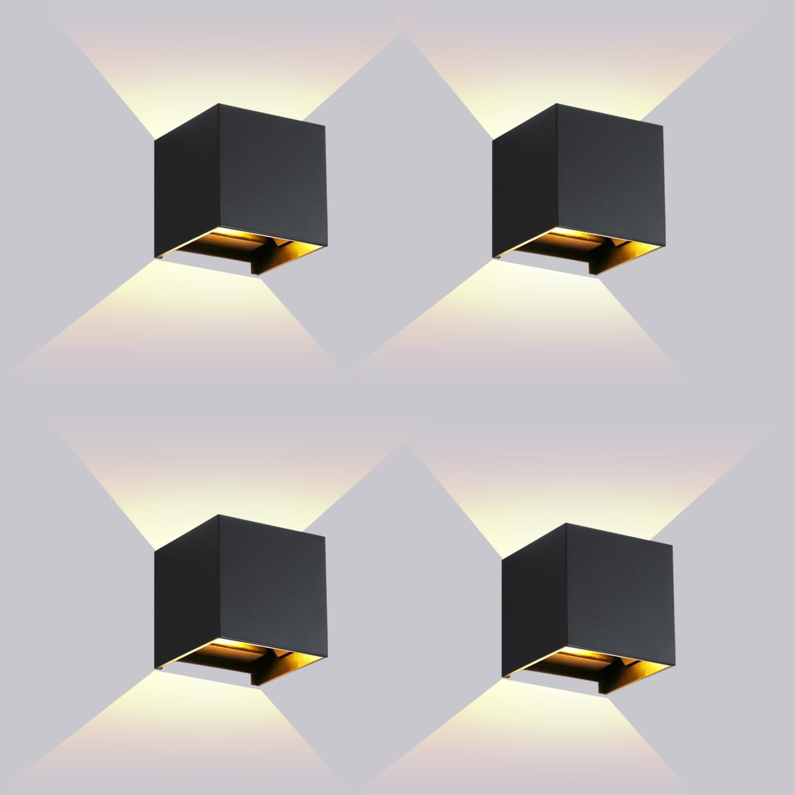 Scpitw Modern Wall Lights 4 PCS LED Wall Pack Light Waterproof Outdoor Sconces for Porch Patio