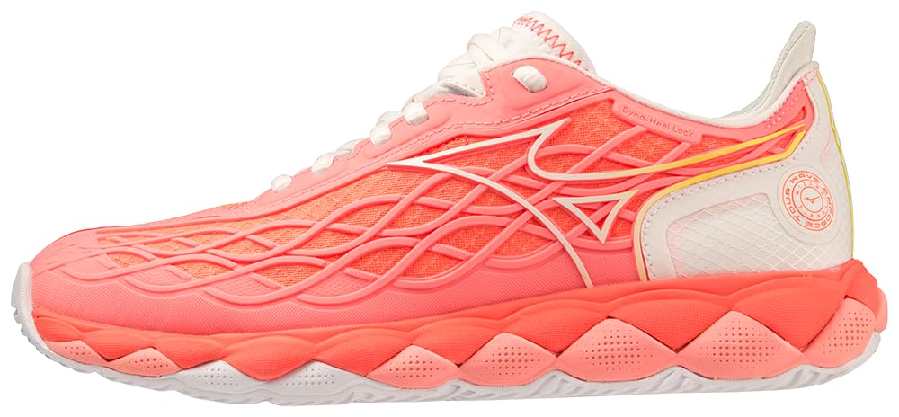 Mizuno Wave Enforce Tour AC Women Tennis Shoe, Candy Coral-Snow White, 11