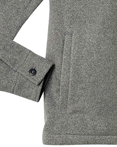 Amazon Essentials Men's Long-Sleeve Polar Fleece Shirt Jacket for Winter, Charcoal Heather, X-Large