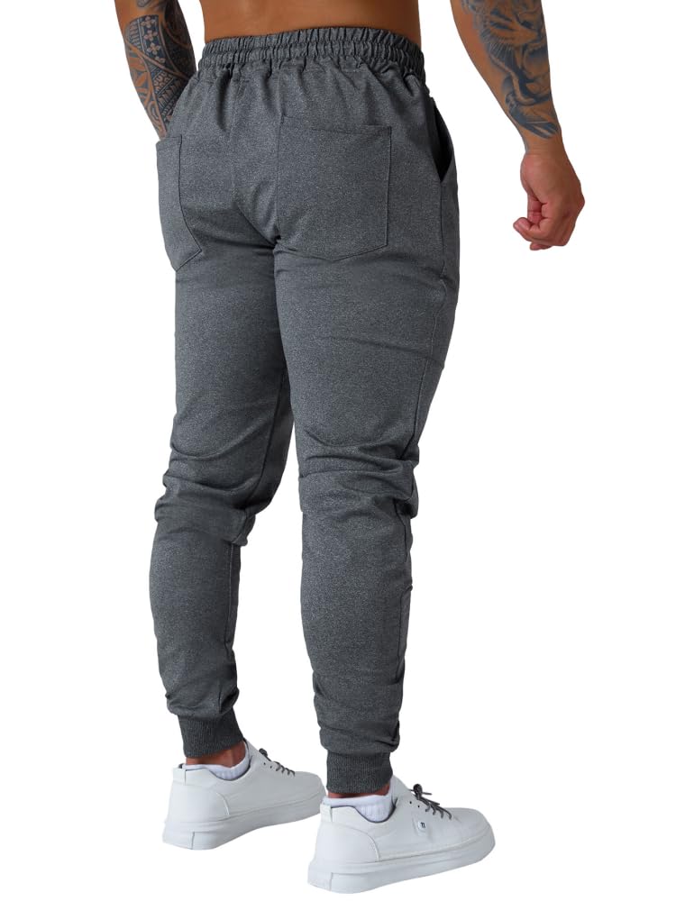 MGYIMOYUGYM Men's Slim fit Jogging Pants, Suitable for Running and Fitness Activities, Bottom Binding Sports Pants Size Dark Grey-L