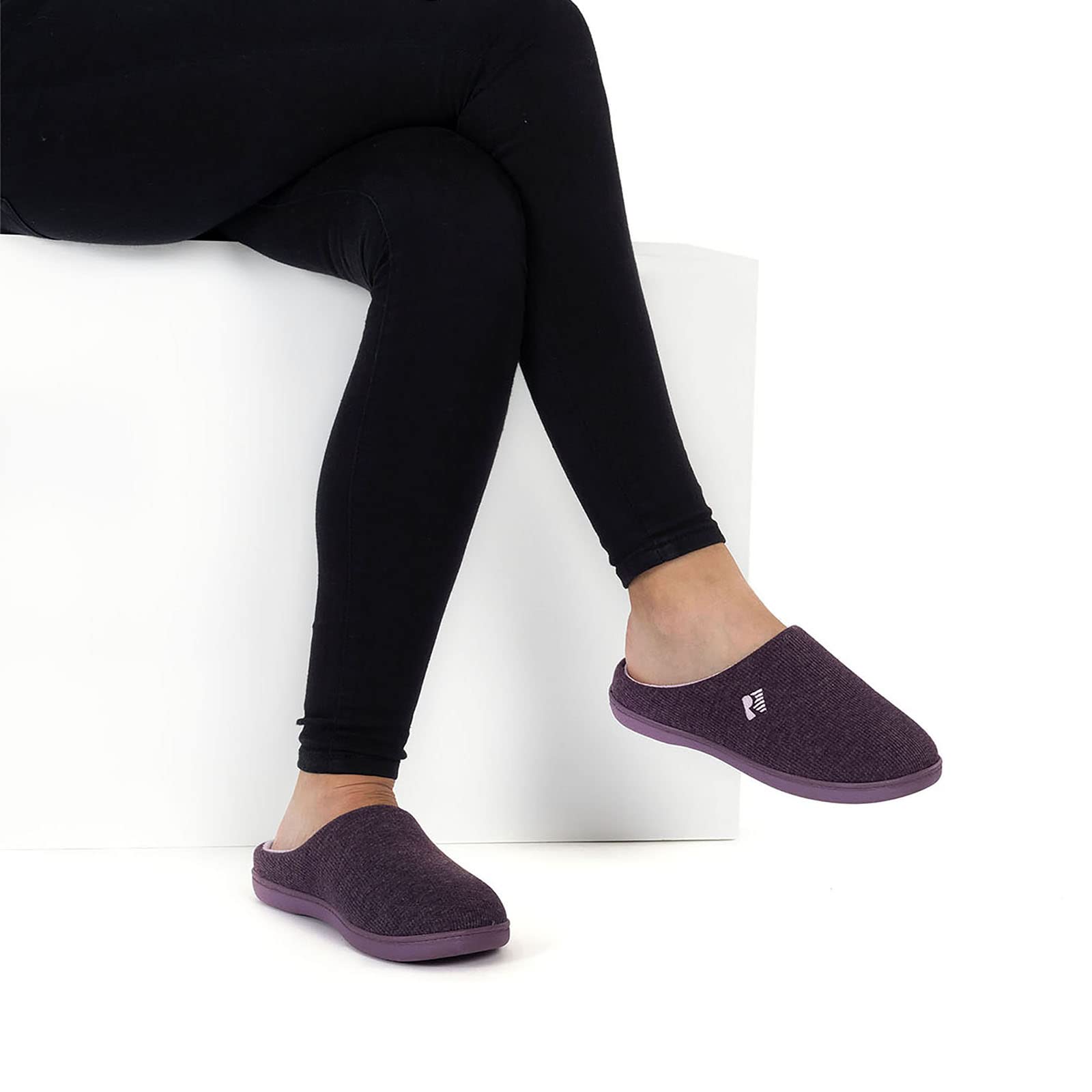 RockDove Women's Original Two-Tone Memory Foam Slipper, Size 9-10 US Women, Eggplant