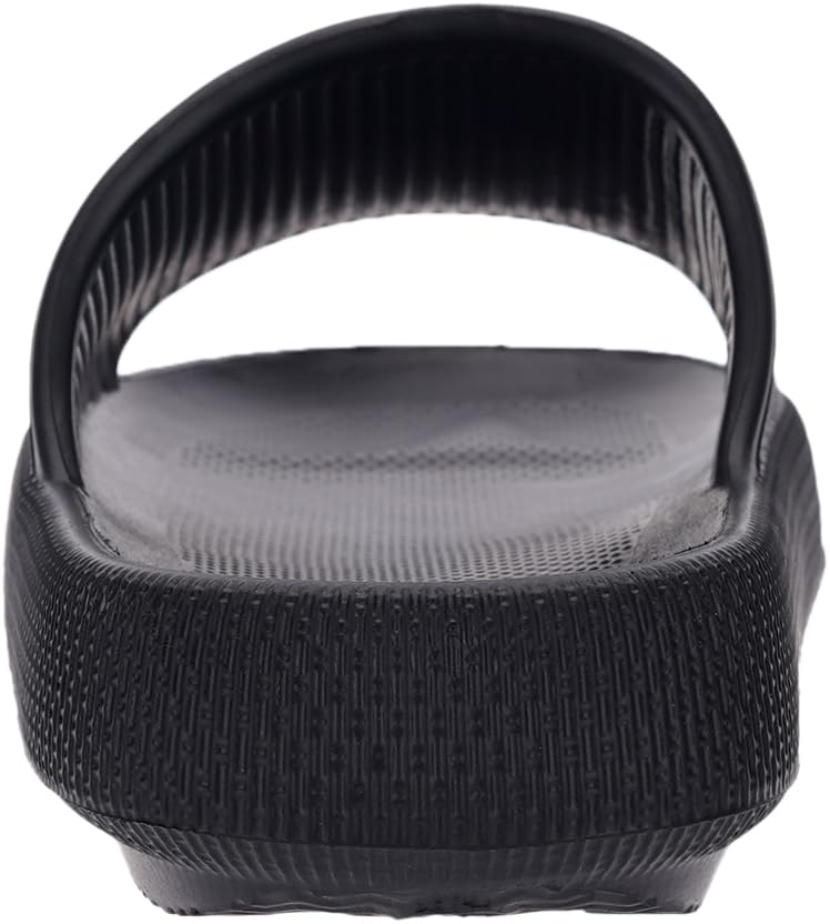 BRONAX House Slides for Women Mens Pillow Slippers House Sandals Shoes for Male Size 10 for Beach Bath Bathroom Comfy Cushion Thick Sole 42-43 Black