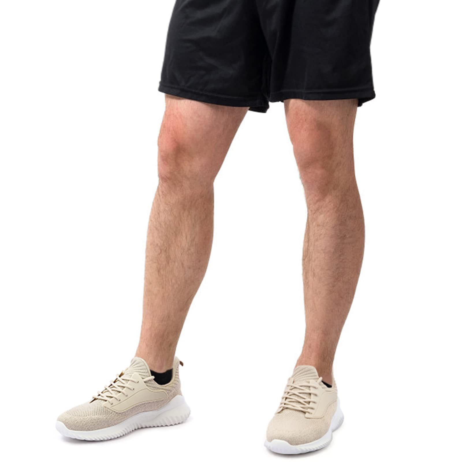 Akk Slip On Tennis Shoes for Men - Non Slip Walking Casual Shoes Lightweight Breathable Athletic Road Running Workout Gym Jogging Sneakers Beige Size 13