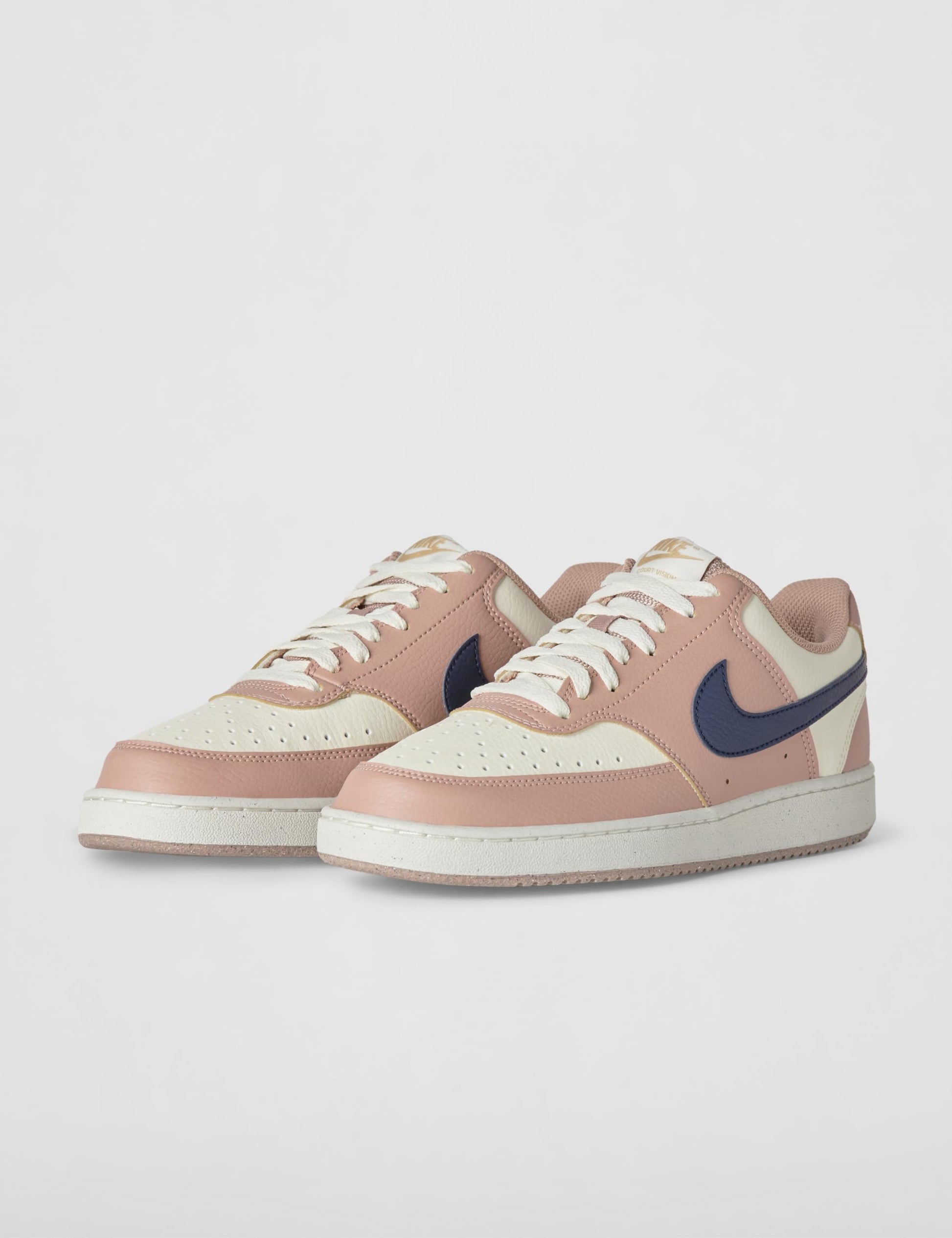 Nike Women's Court Vision Low Next Nature Sneaker, Particle Pink/Midnight Navy/Pale Ivory, 9