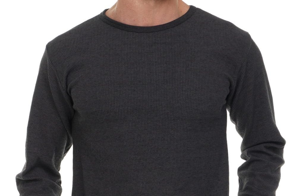 BILLIONHATS 12 Pack of 2pc Thermal Sets for Men, Base Layer Long Johns Underwear, Top & Bottom, Cotton, Solid Colors (XX-Large, Charcoal Gray)