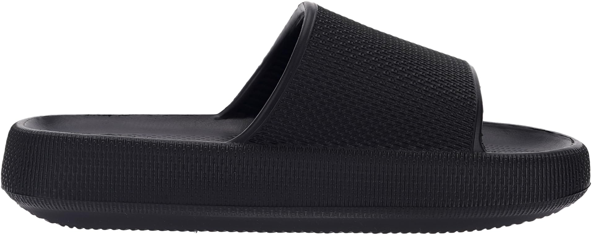 BRONAX House Slides for Women Mens Pillow Slippers House Sandals Shoes for Male Size 10 for Beach Bath Bathroom Comfy Cushion Thick Sole 42-43 Black