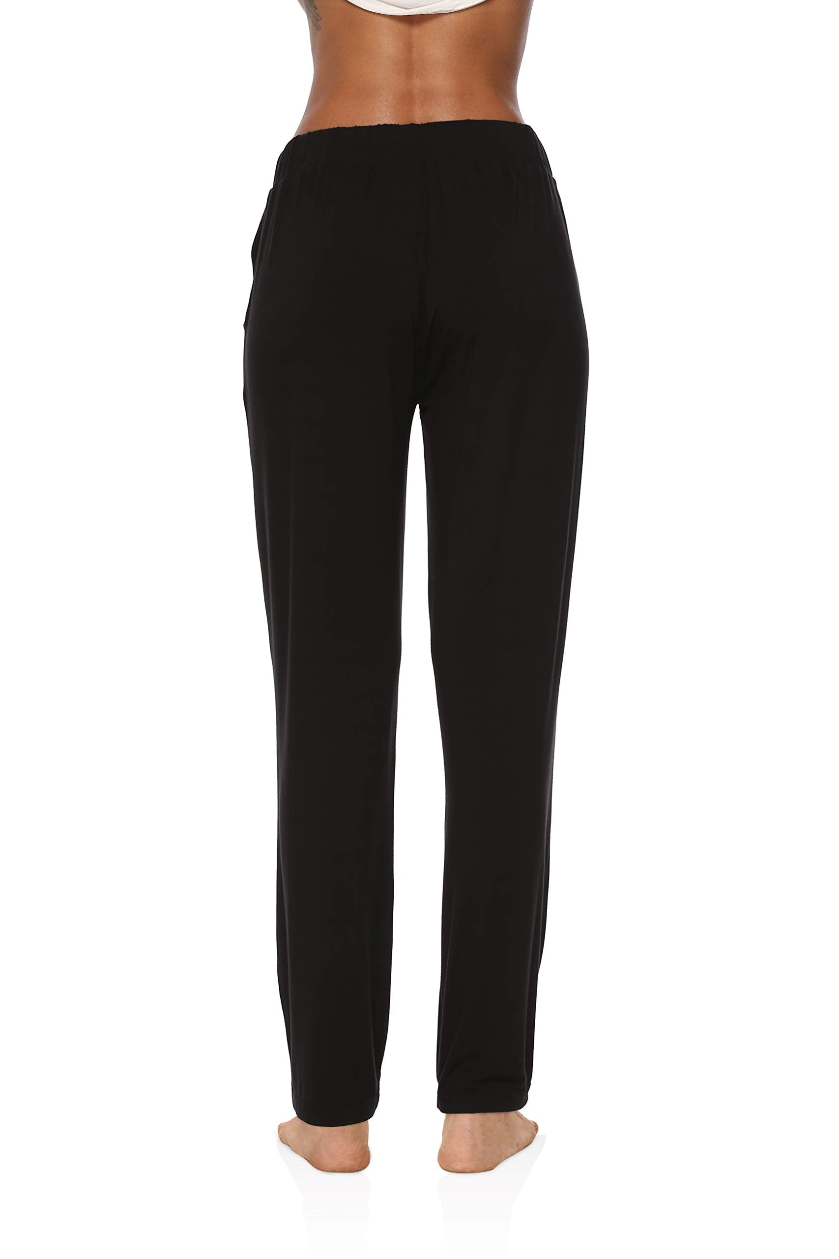 DIBAOLONG Womens Yoga Pants Wide Leg Comfy Drawstring Loose Straight Lounge Running Workout Legging A1-Black L