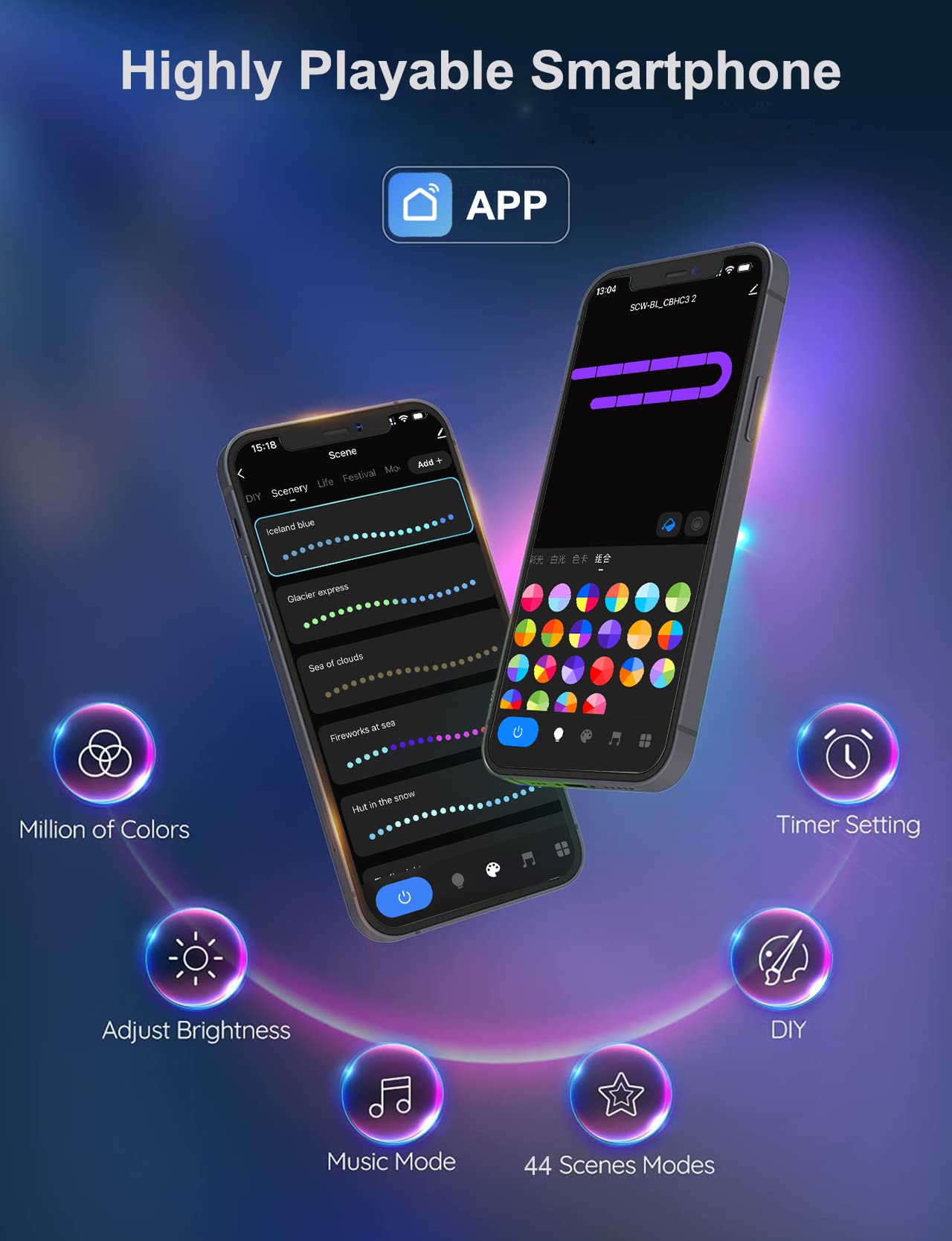 LED Hexagon Lights for Gaming Setup, Smart Home Gaming Wall Lights Work with Alexa Google Assistant, Voice, App & Remote Control, RGB-IC LED Light Panels Music Sync for Game Room Bedroom, 10 Pack