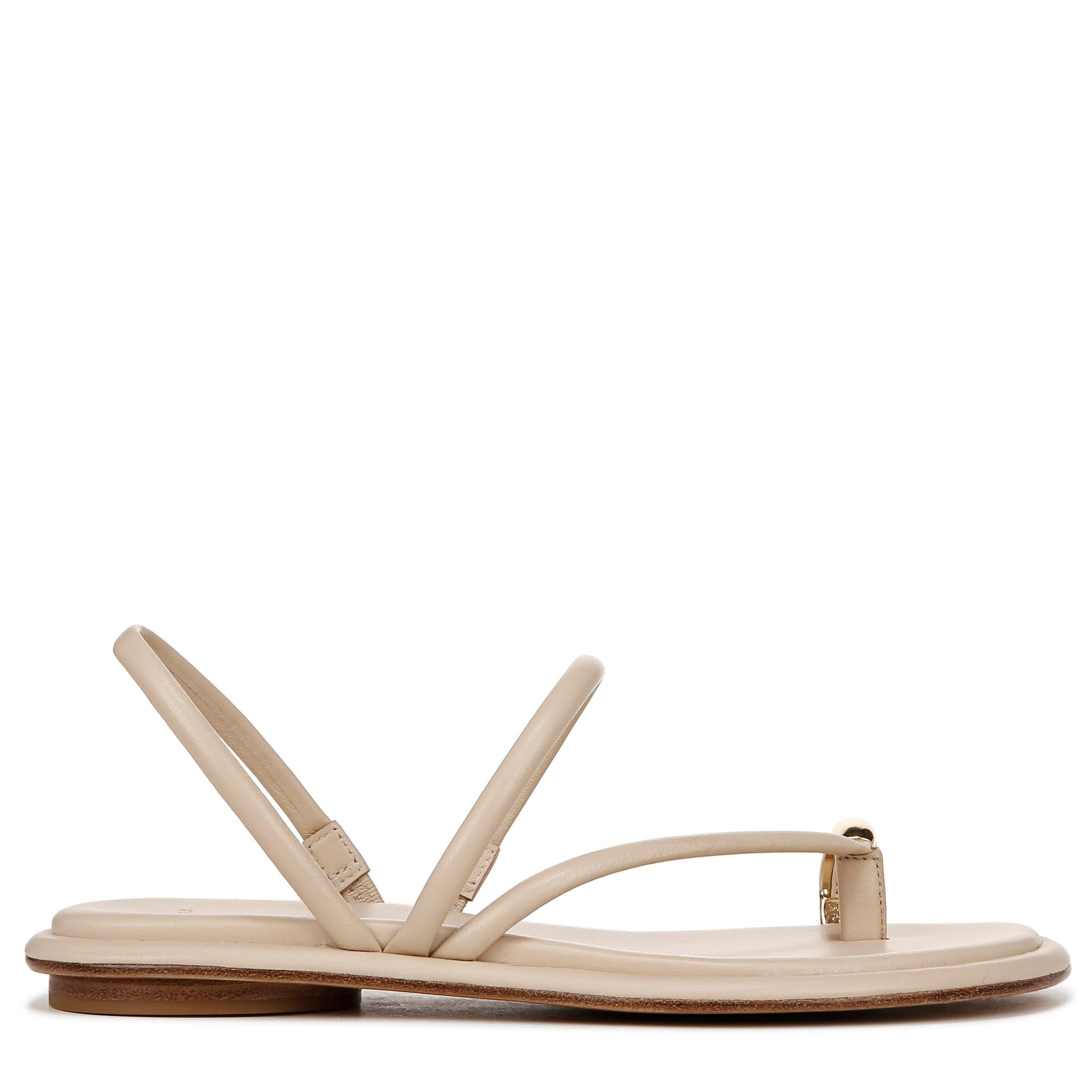 Vince Women's Lucila Flat Strappy Sandal Birch Sand Beige Leather 6.5 M