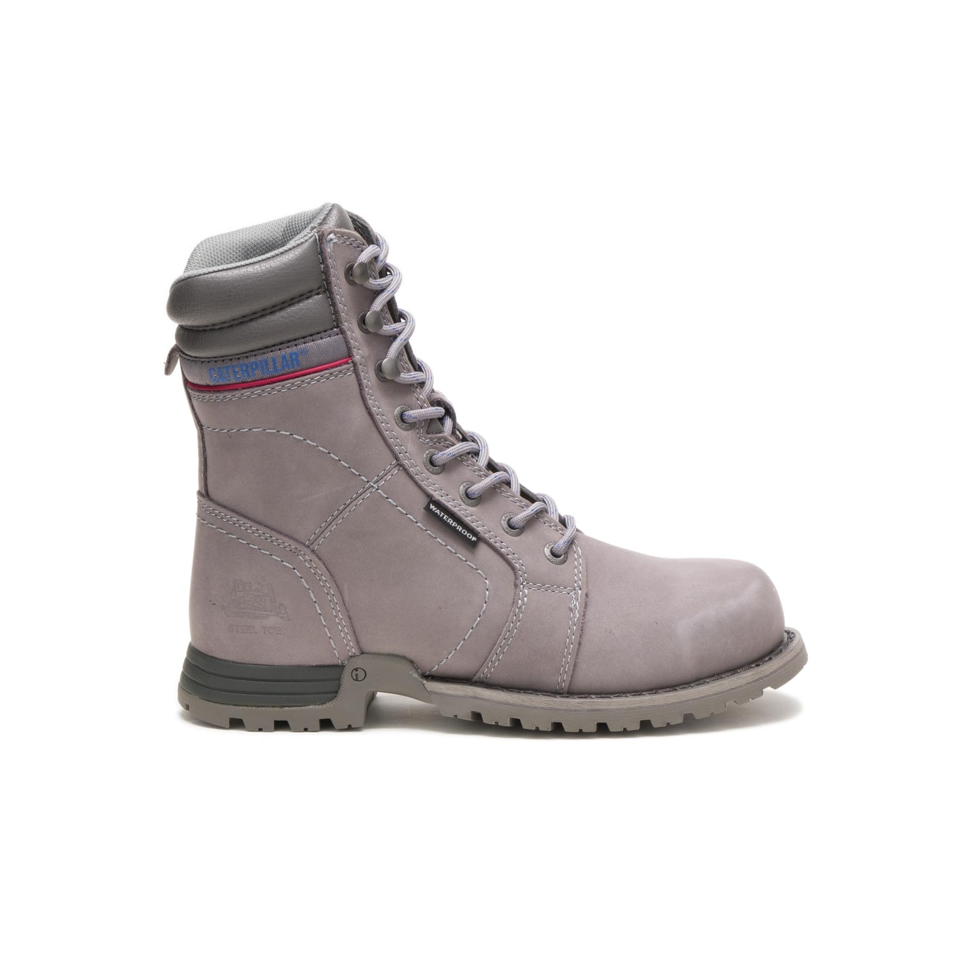 Cat Footwear Women's Echo Waterproof Steel Toe Work Boot, Frost Grey, 9 Wide