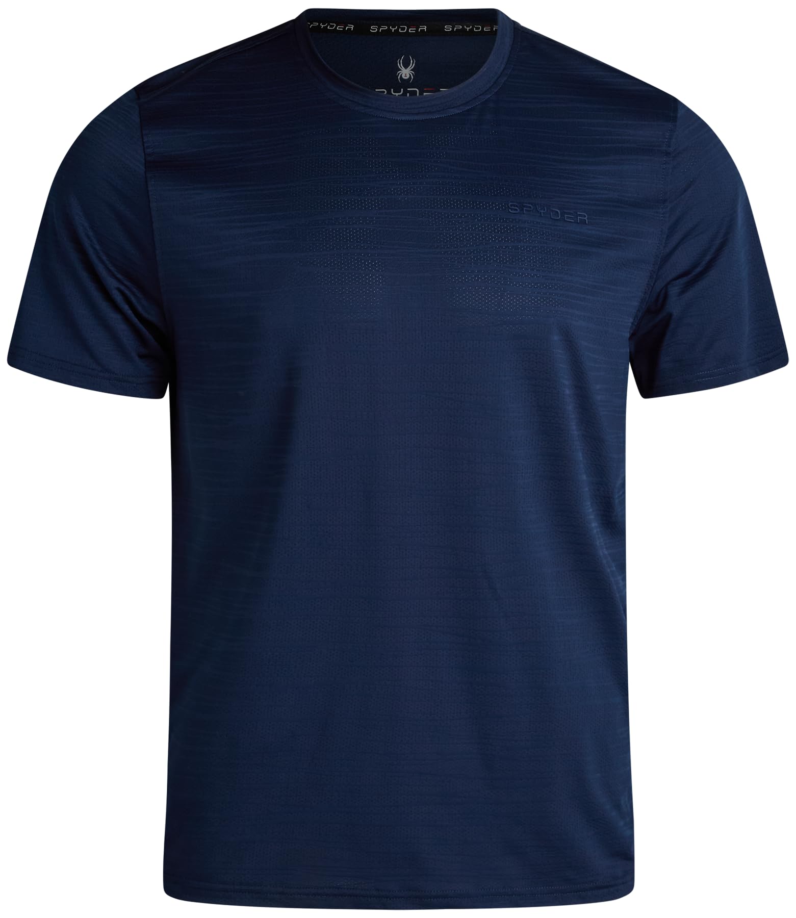 Spyder Athletic Mens T Shirt - Moisture Wicking Performance Ultra Soft Short Sleeve Running Gym Workout Shirts for Men, Size XX-Large, Navy Jacquard