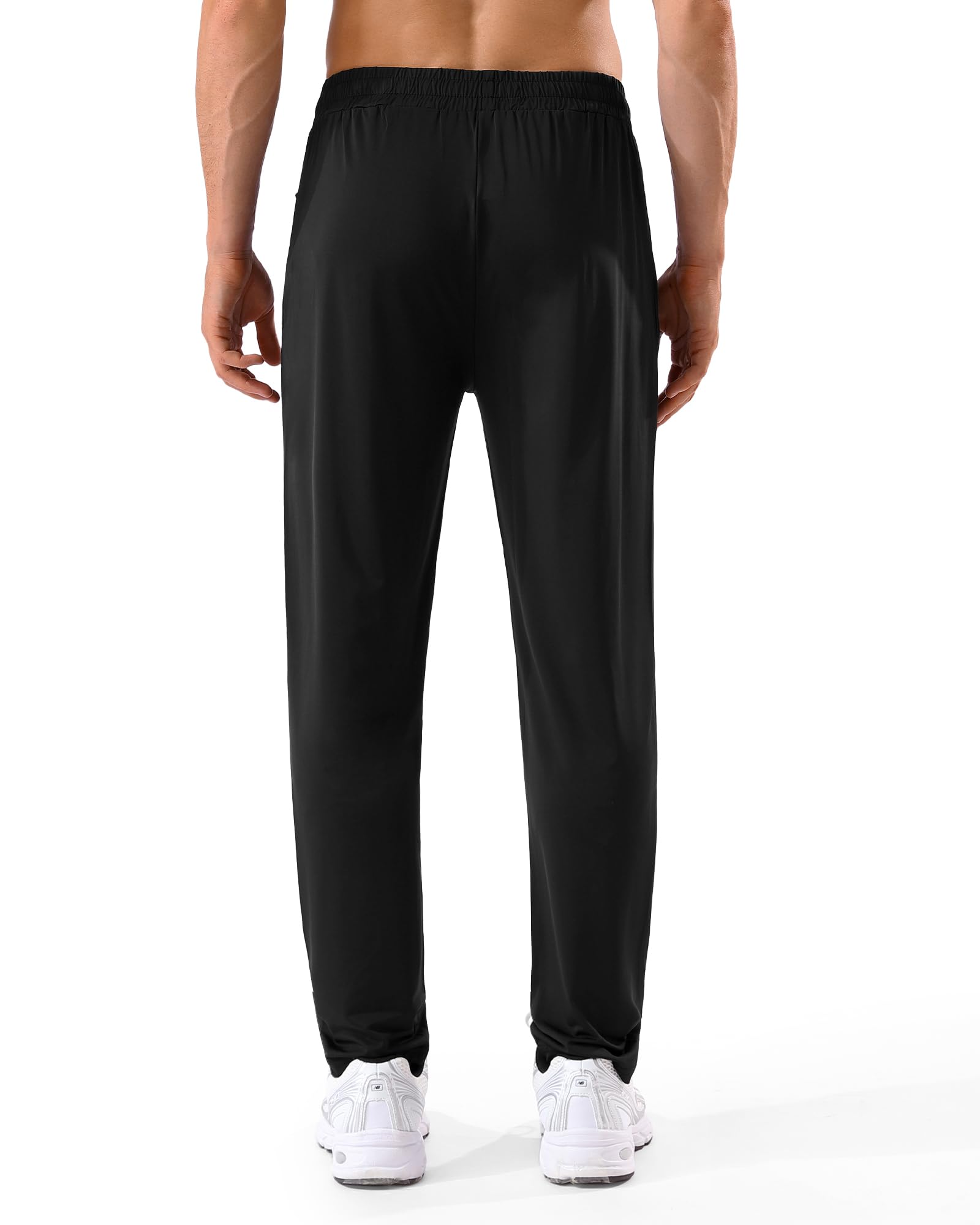 5 Pack Men's Sweatpants with Zipper Pockets Stretch Lightweight Athletic Track Activewear Pants for Men Joggers Running Workout Gym,M