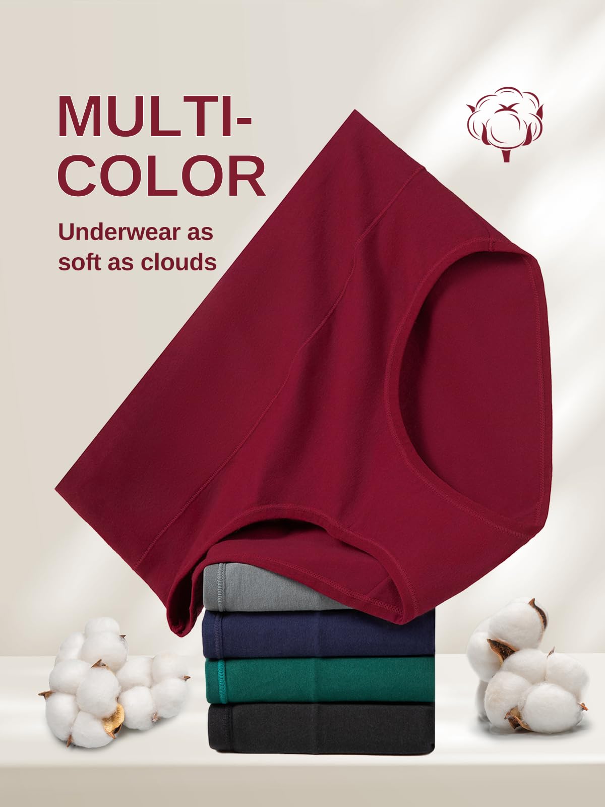 Vevmon Cotton Underwear for Women High Waisted Full Coverage Briefs Soft Ladies Panties 5 Pack (US, Alpha, Medium, Regular, Regular, A-5 Pack 5 Colors)