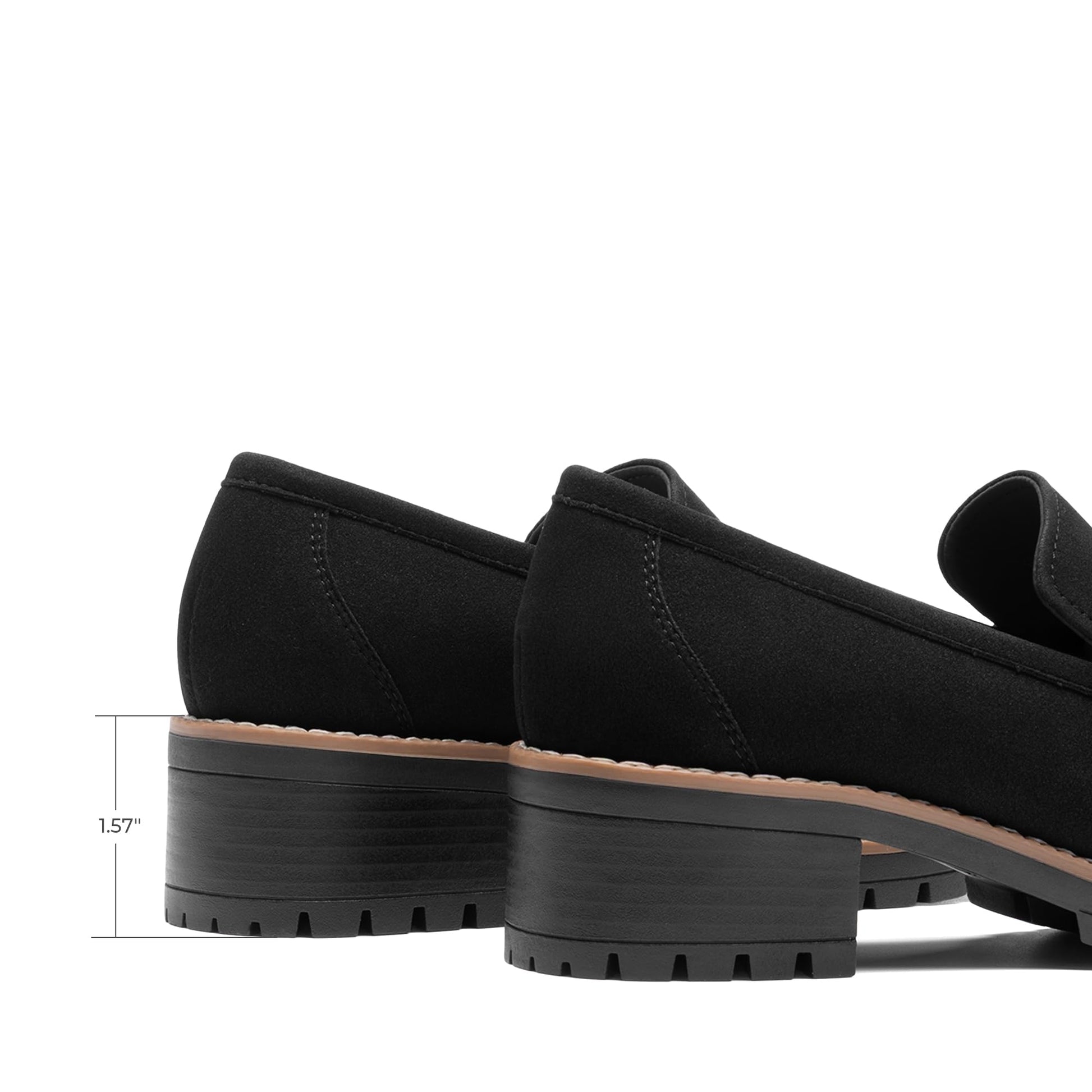 DREAM PAIRS Women's Chunky Loafers, Platform Comfortable Slip-On Dressy Business Casual Shoes,Size 6,All Black,SDLS2410W