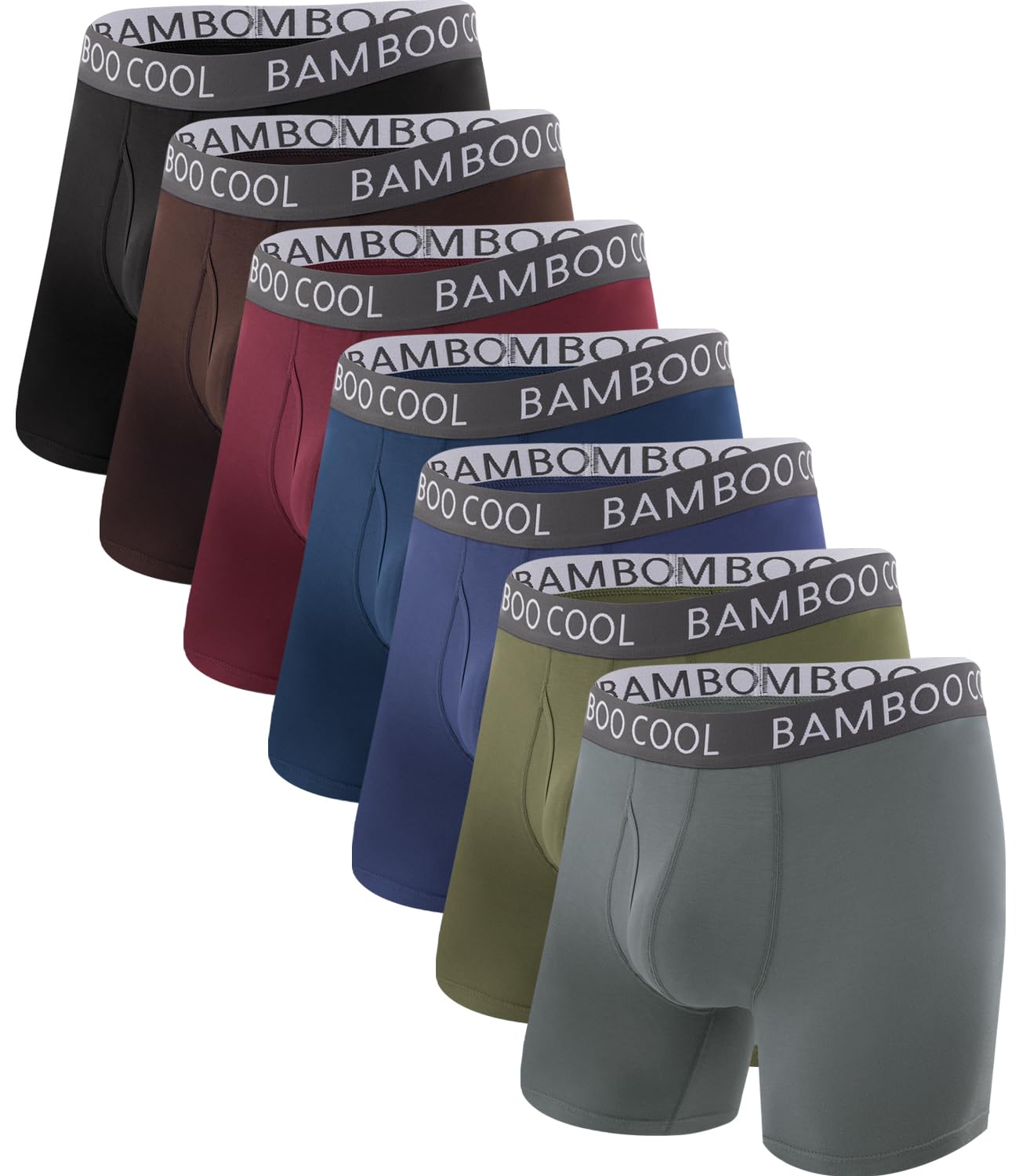 BAMBOO COOL Men's Ultra ComfortSoft Underwear, Moisture Wicking & Breathable No Ride Up Boxer Briefs with Fly, Multipack