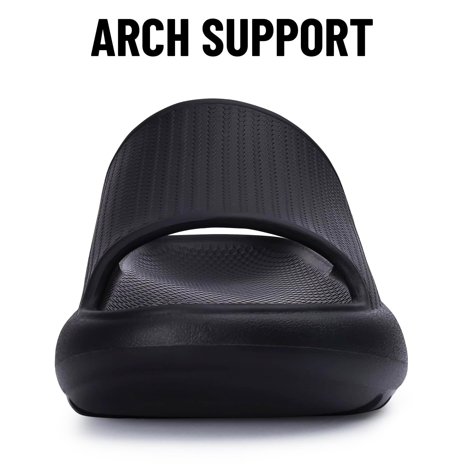 Comwarm Cloud Slide Sandals for Women Men Ultra Comfort Recovery Pillow Slippers Soft Summer Beach Shoes with Low Arch Support,Matte Black Size 9-9.5 Wonmen/7.5-8 Men