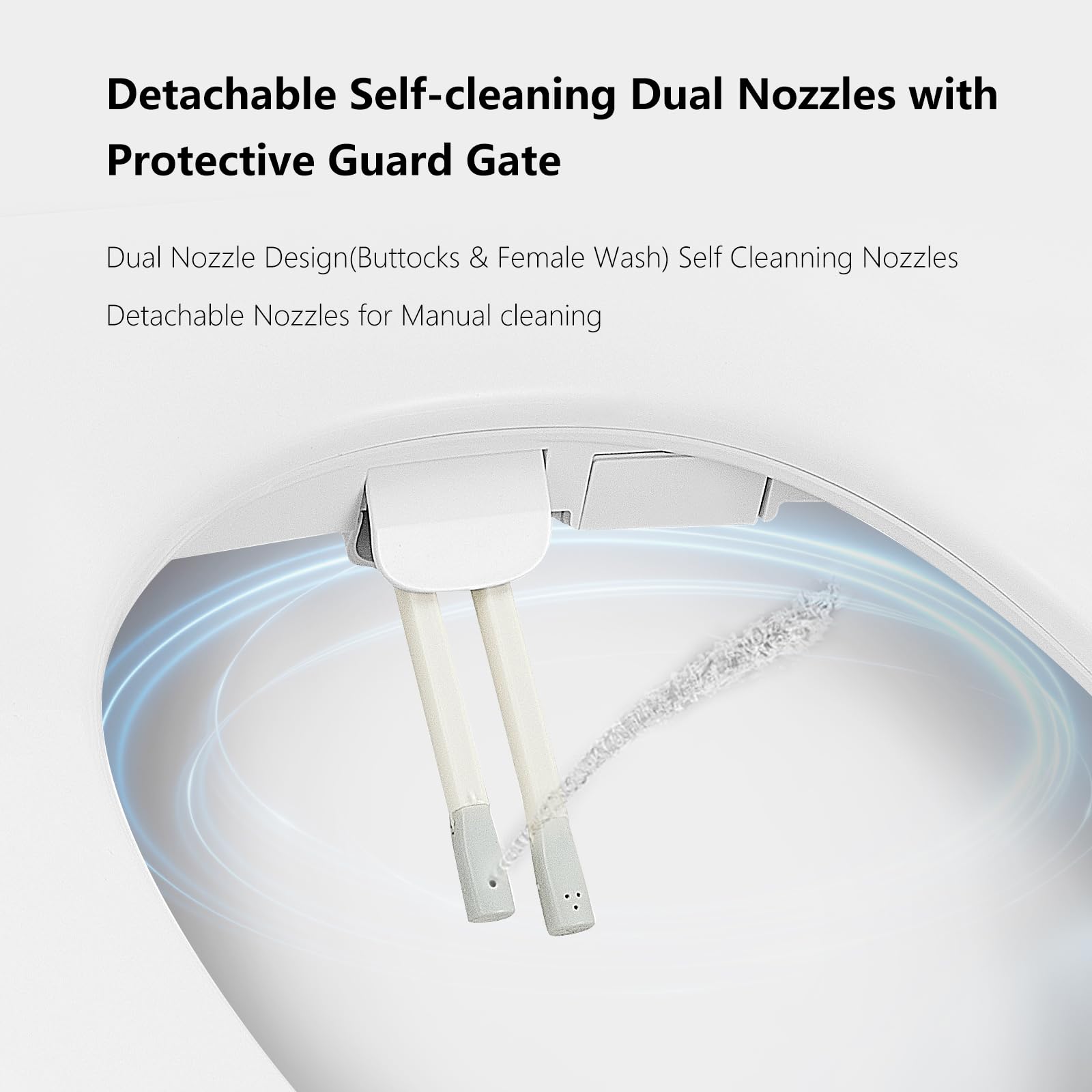 UYXMTPY Elongated Electronic Bidet Toilet Seat with Wireless Remote Control,Heated Toilet Seats Smart Bidet, Warm Air Dryer,Temperature Controlled Wash and Soft-close Functions (TE001-116)