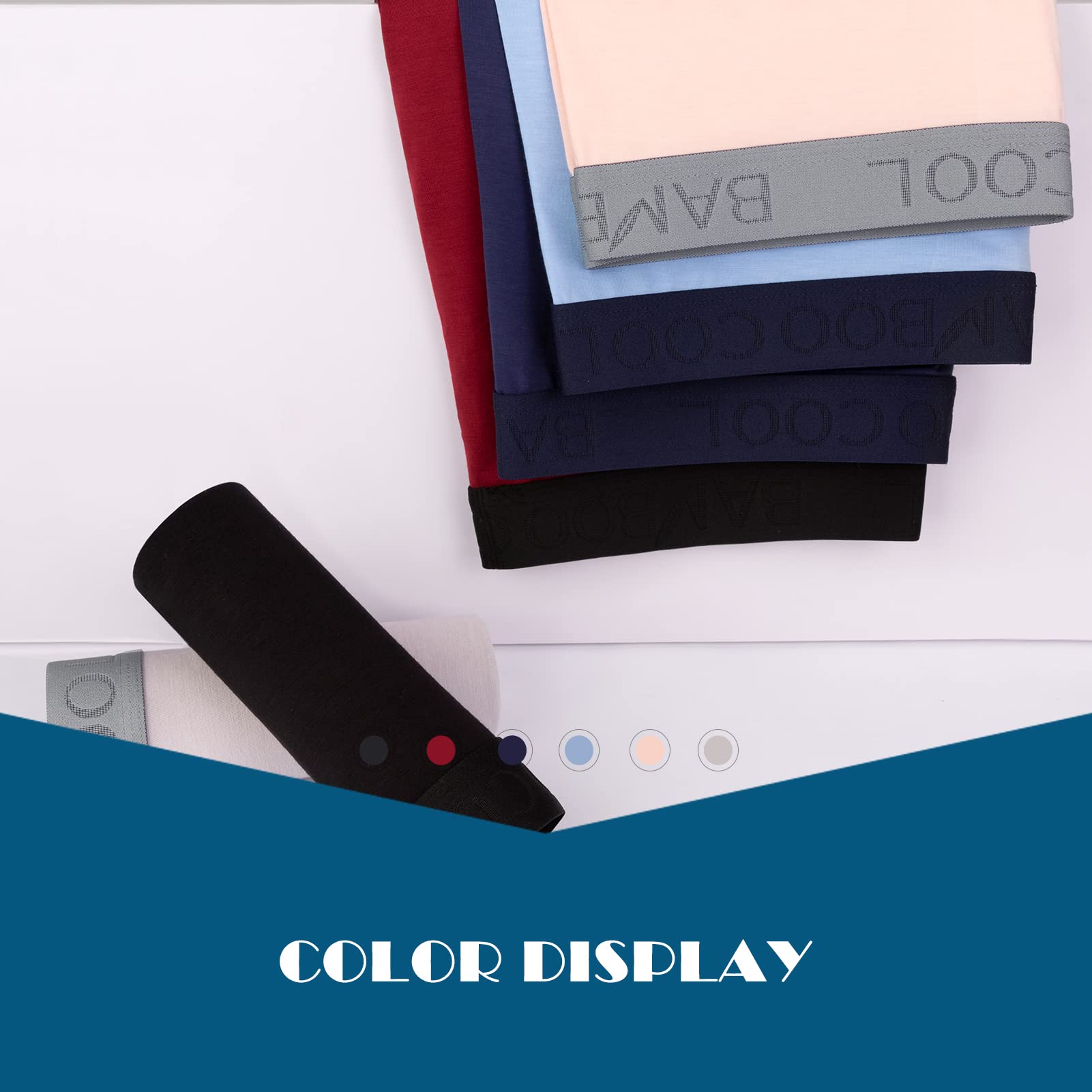 BAMBOO COOL Men's Underwear Boxer Briefs Soft Breathable Performance Underwear for Men 4 Pack (L)