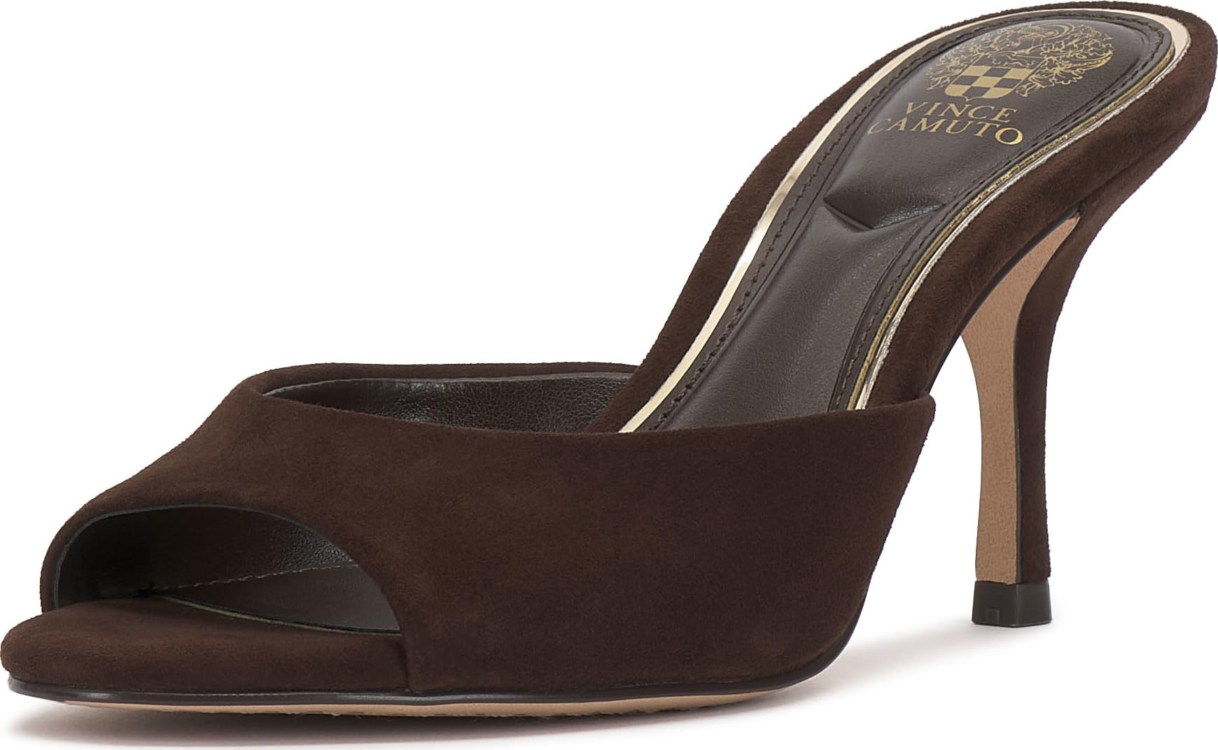 Vince Camuto Women's Prynn Heeled Sandal, Brownie Suede, 8