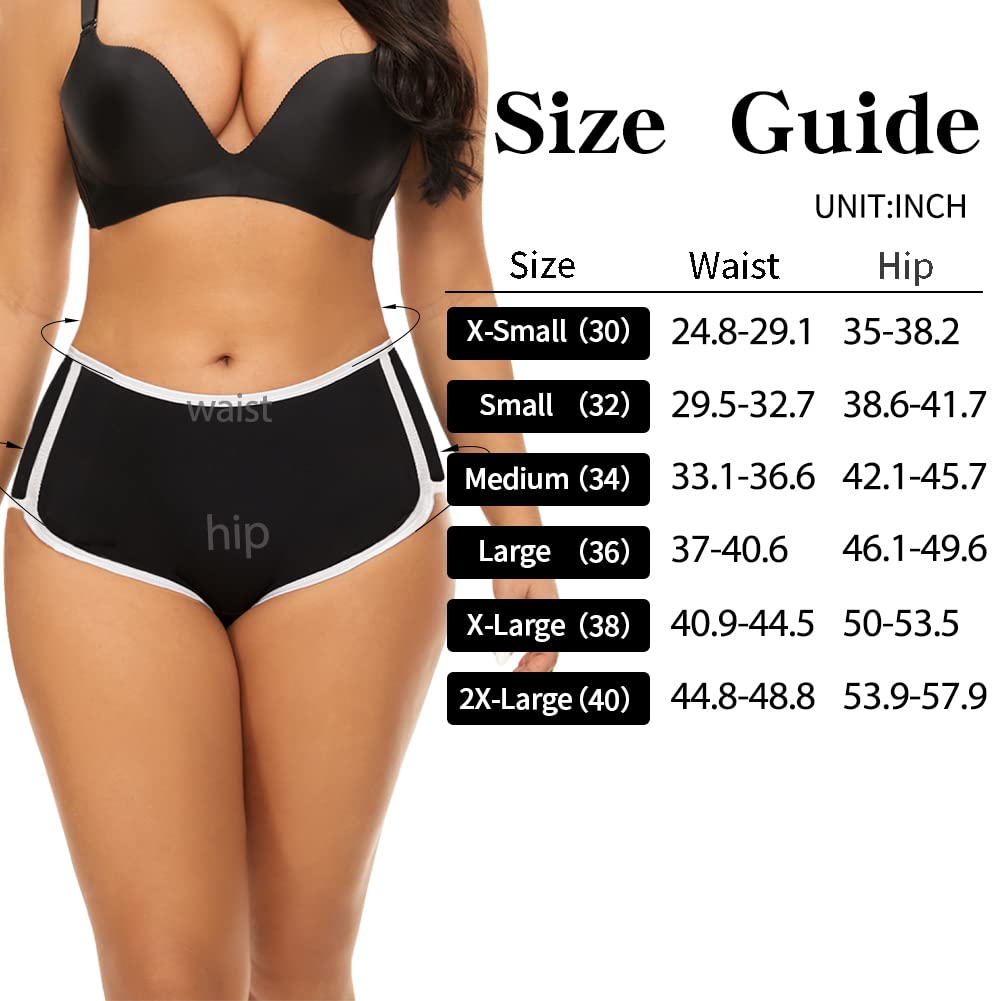 Women Boyshorts Underwear Cotton Panties Stretch Boxer Brief (6 mixed color, LARGE)